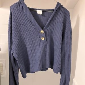 Crop pullover hoodie sweater